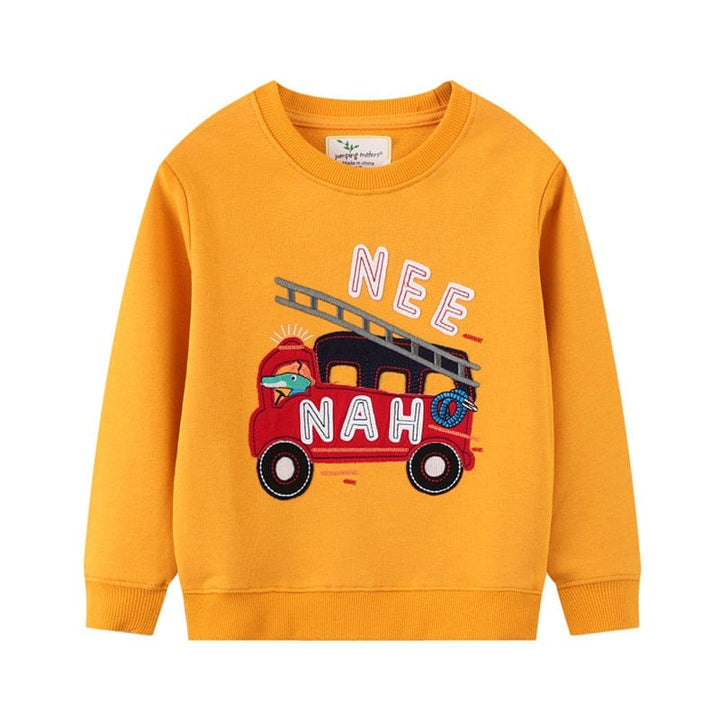Winter Sweatshirts Cotton Fire Truck Kids Sweaters BENNYS