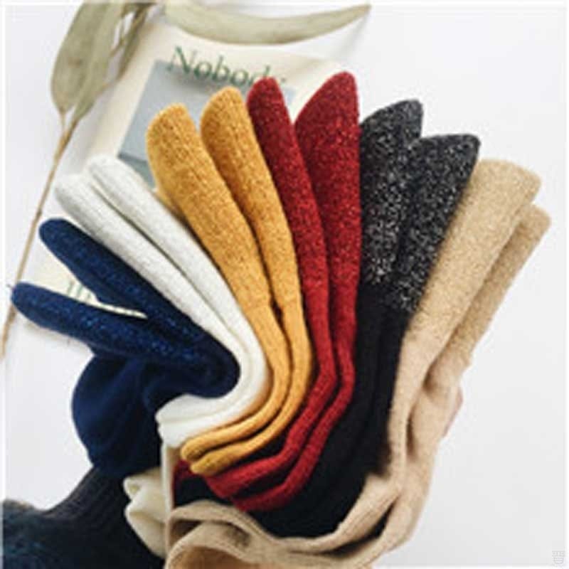 Winter fashion warm solid color flash socks BENNYS