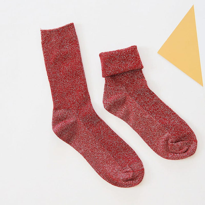 Winter fashion warm solid color flash socks BENNYS