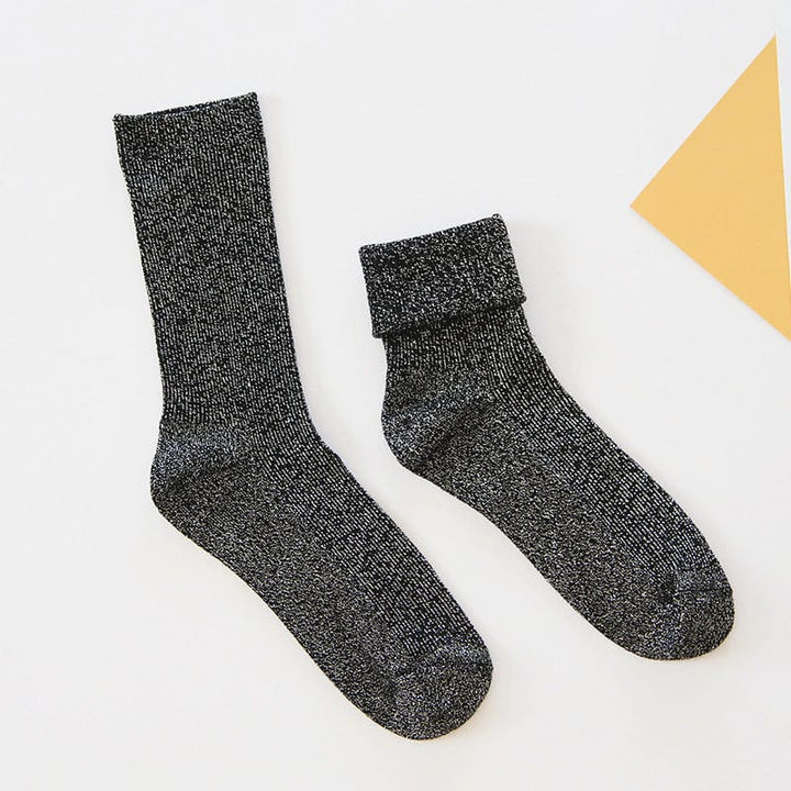 Winter fashion warm solid color flash socks BENNYS