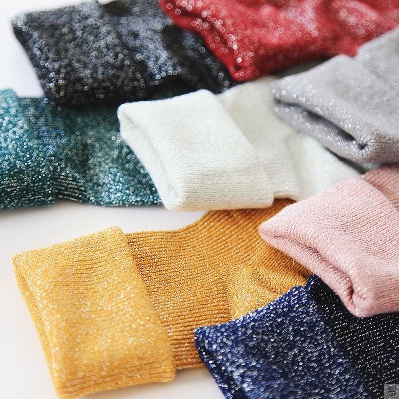 Winter fashion warm solid color flash socks BENNYS