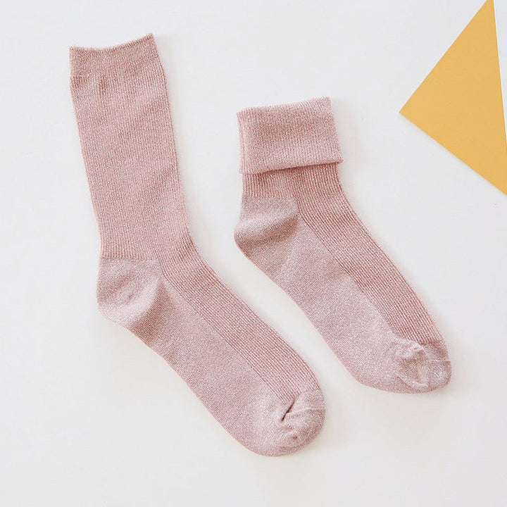 Winter fashion warm solid color flash socks BENNYS