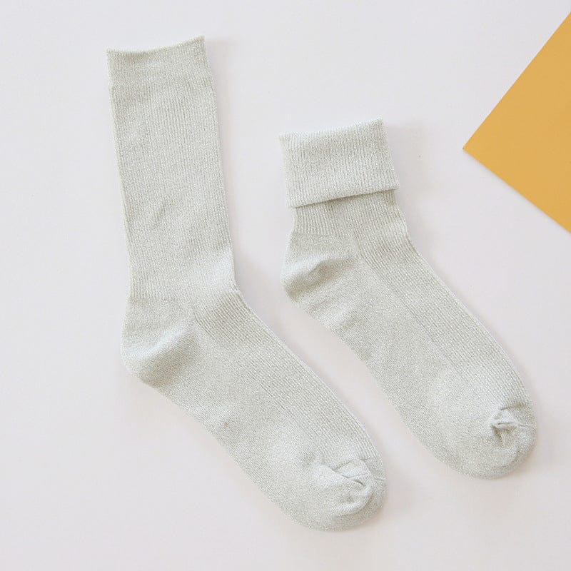 Winter fashion warm solid color flash socks BENNYS