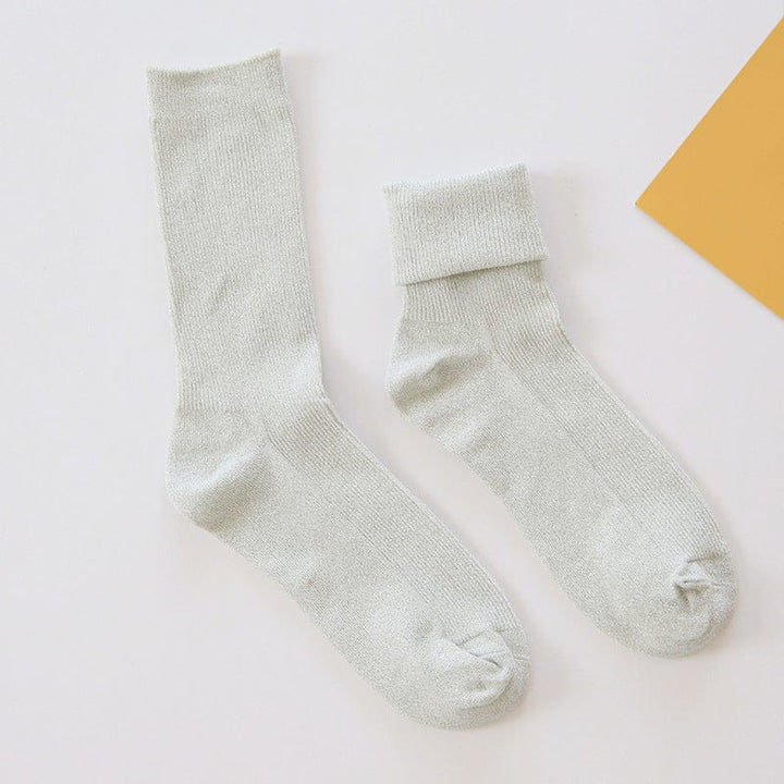 Winter fashion warm solid color flash socks BENNYS