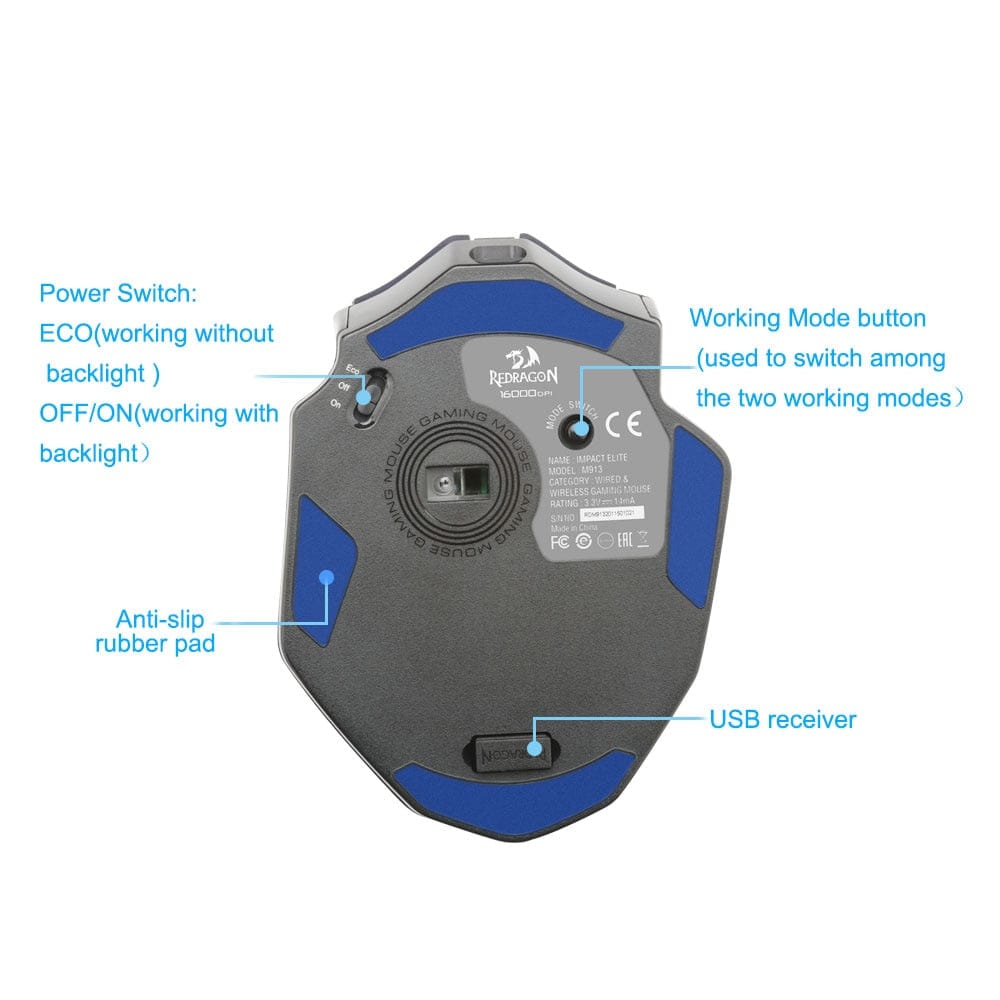Wireless Gaming Mouse 16000 DPI 16 For PC BENNYS