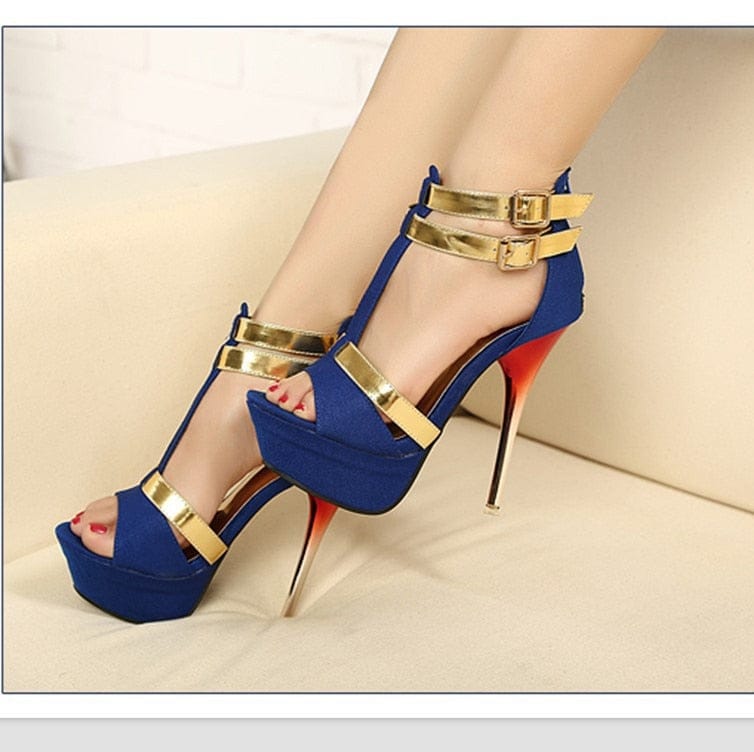 Women Casual Buckle Strap Pencil Heels Sexy Sandals BENNYS