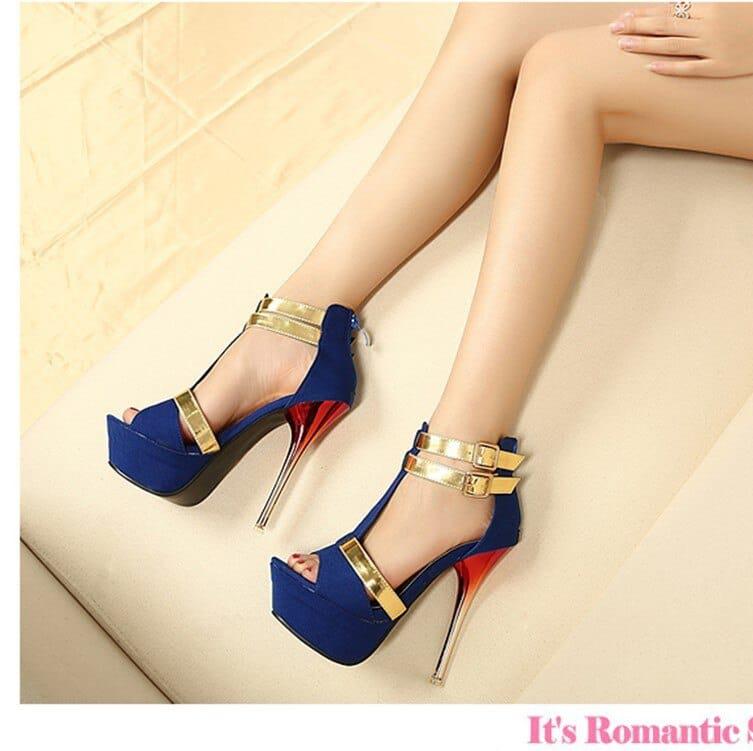 Women Casual Buckle Strap Pencil Heels Sexy Sandals BENNYS