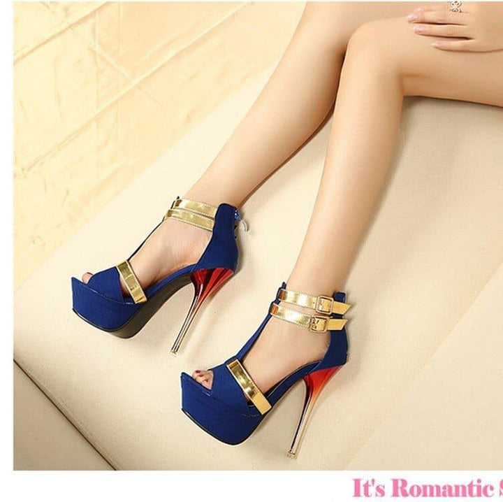 Women Casual Buckle Strap Pencil Heels Sexy Sandals BENNYS