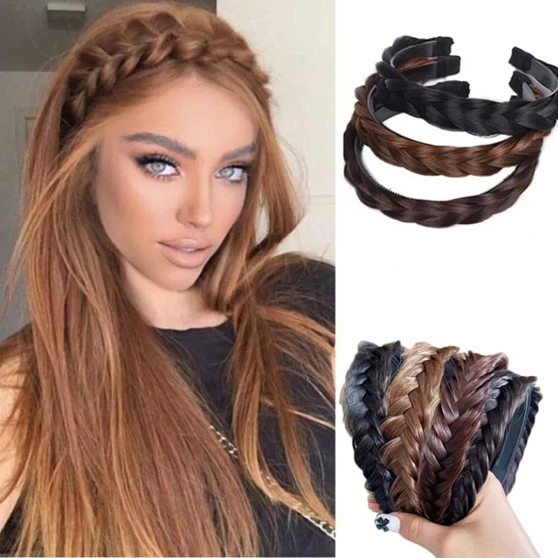 Women Hair Band Fishbone Braid Lazy Wig Twist Braid Headband – Bennys  Beauty World