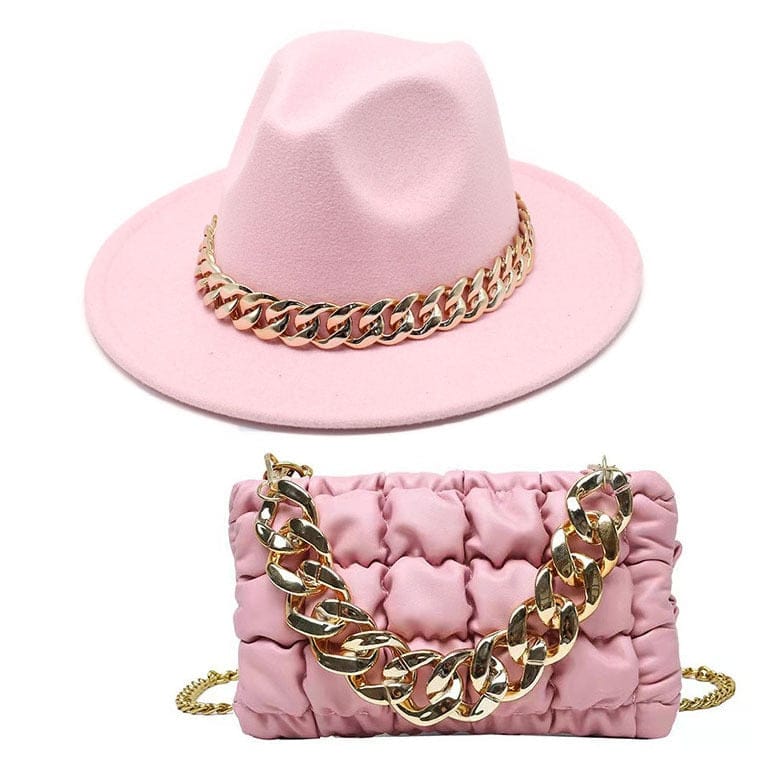 Women Luxury  Chain Bag And Hats Set BENNYS