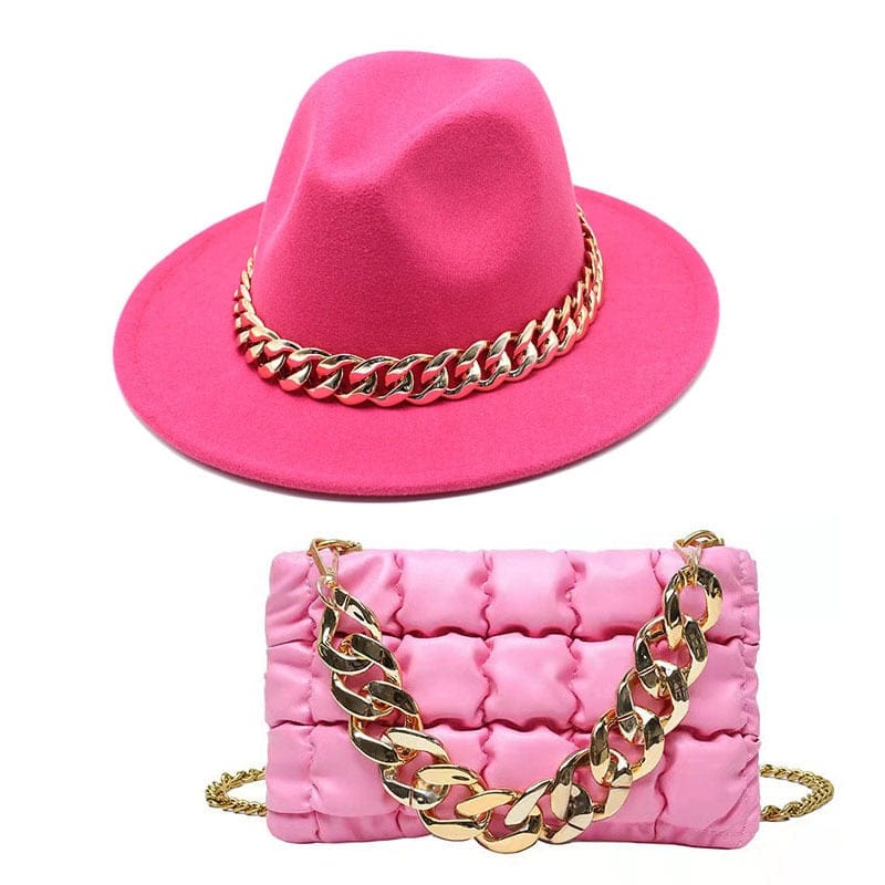 Women Luxury  Chain Bag And Hats Set BENNYS