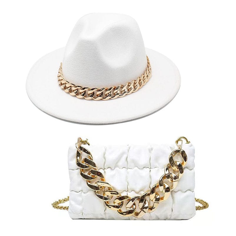 Women Luxury  Chain Bag And Hats Set BENNYS