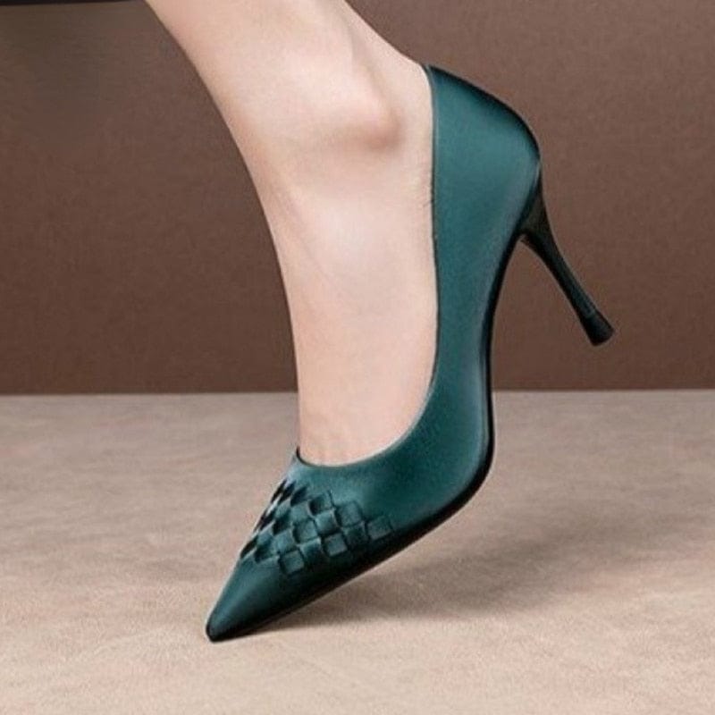 Women Pumps Green Pointed Toe High Heels Shoes Bennys Beauty World