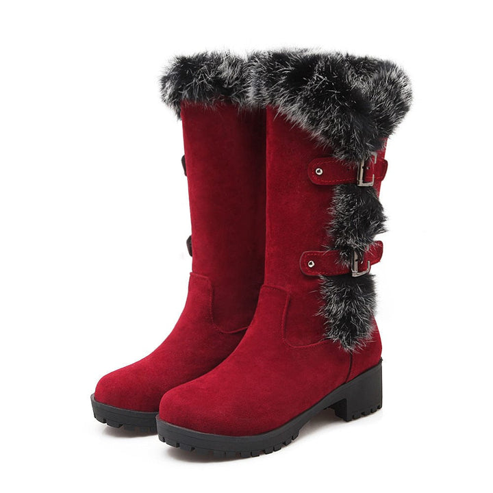 Women's Casual Frosted Medium Fur Boots BENNYS