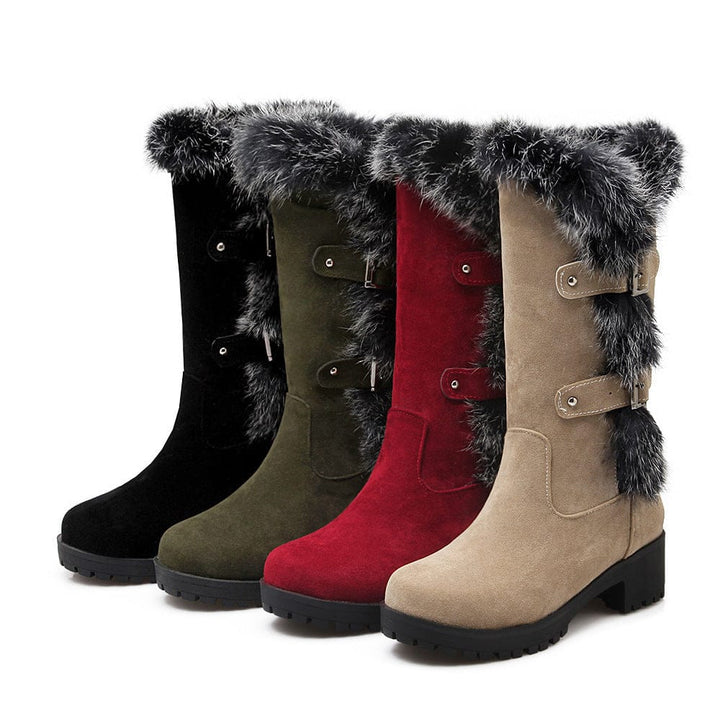 Women's Casual Frosted Medium Fur Boots BENNYS