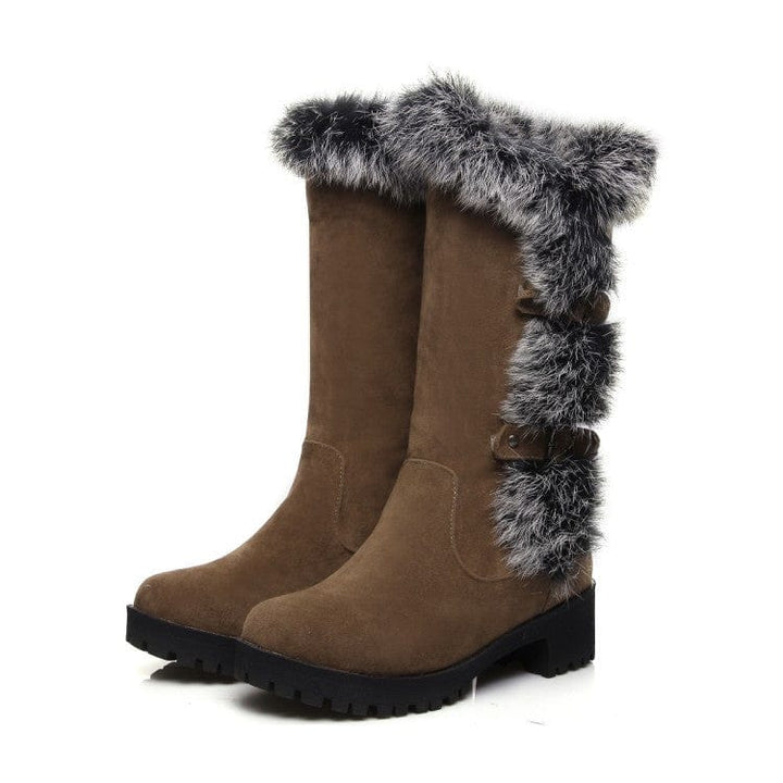 Women's Casual Frosted Medium Fur Boots BENNYS