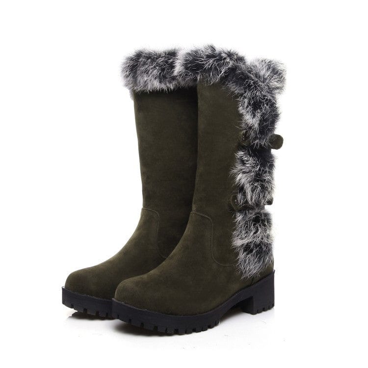 Women's Casual Frosted Medium Fur Boots BENNYS