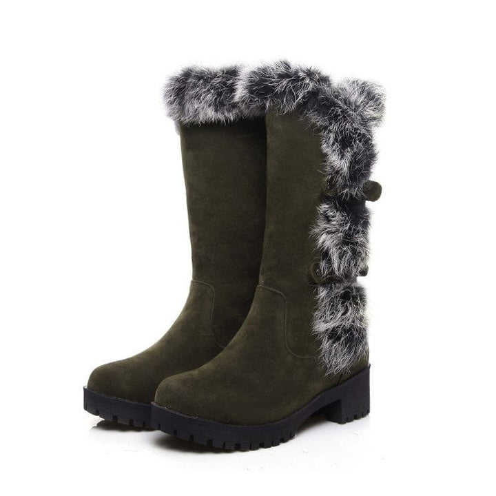 Women's Casual Frosted Medium Fur Boots BENNYS