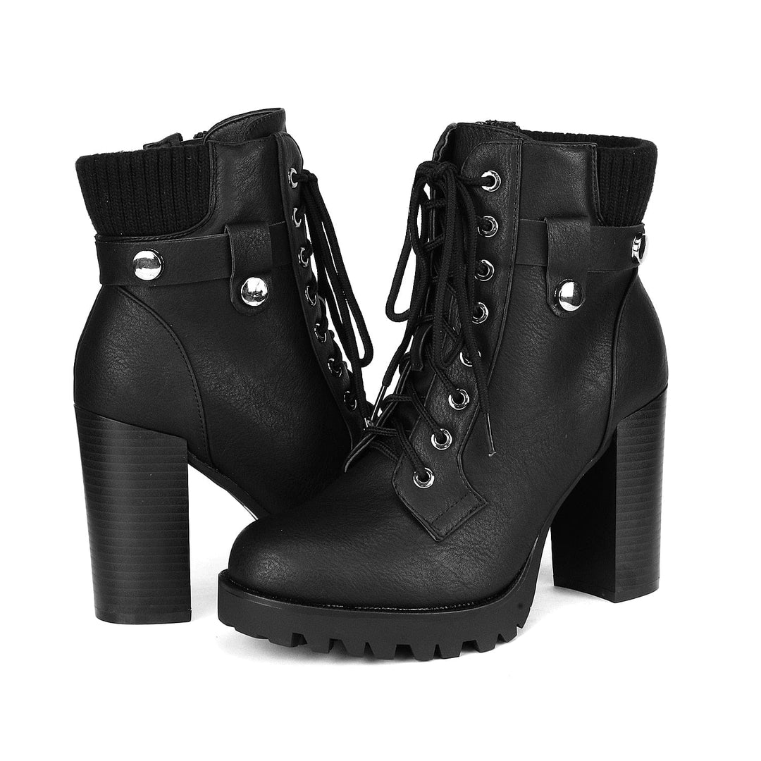 Women's Fashion Ankle Boots Chunky High Heel BENNYS