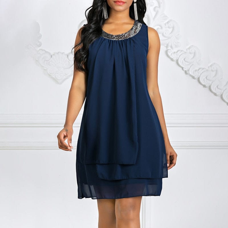 Navy knee outlet length dress