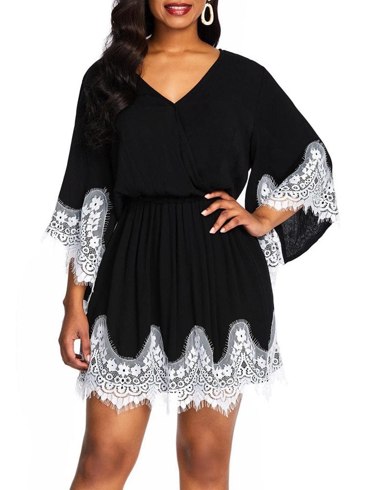 Lace bell sleeve outlet dress