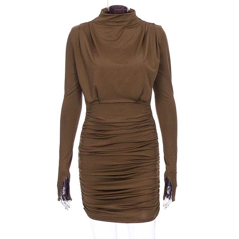 Women's New Long Sleeves Pleated Waist Collection Dress BENNYS