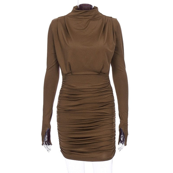 Women's New Long Sleeves Pleated Waist Collection Dress BENNYS