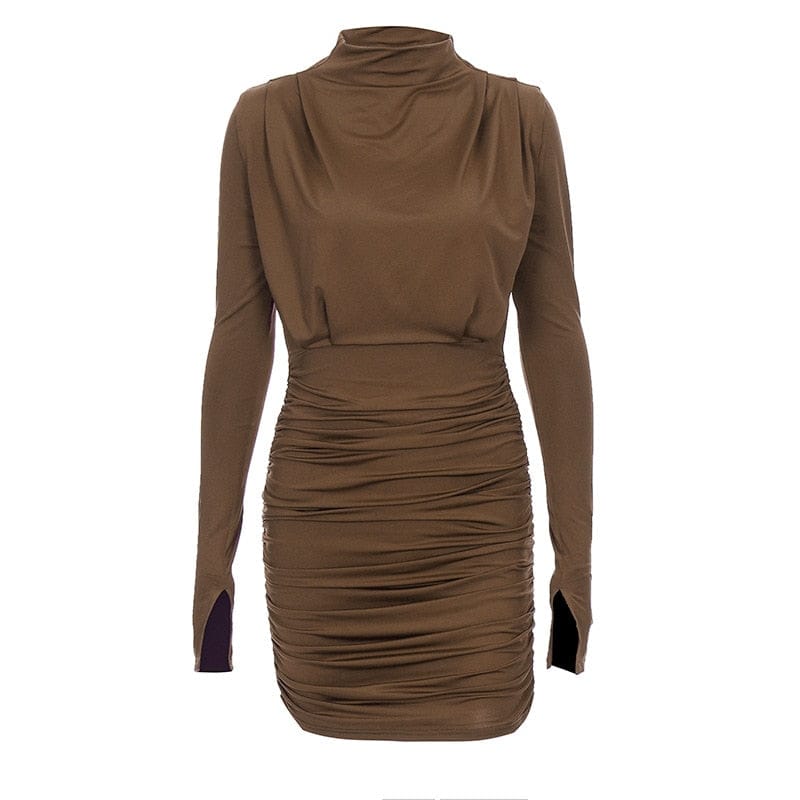 Women's New Long Sleeves Pleated Waist Collection Dress BENNYS
