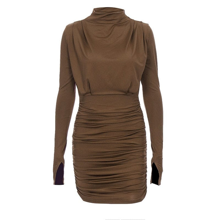 Women's New Long Sleeves Pleated Waist Collection Dress BENNYS