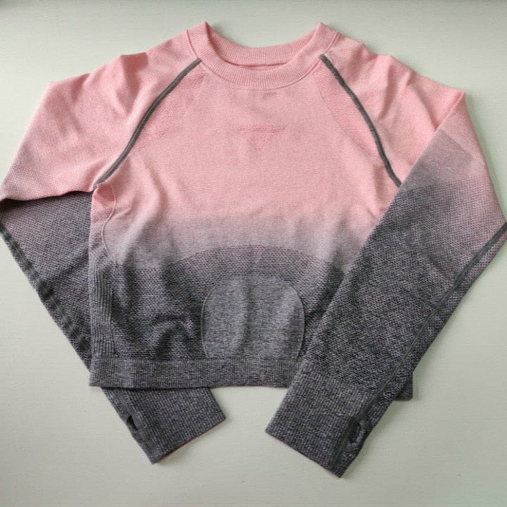 Women's Ombre Cropped Seamless Long Sleeve Top Crop BENNYS