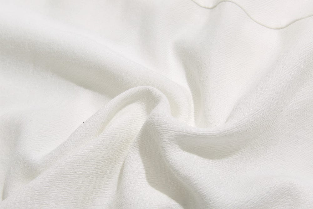 Women's Pit Strip Design Pleated White Shirt BENNYS