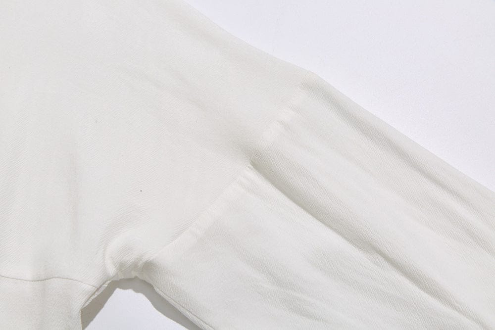 Women's Pit Strip Design Pleated White Shirt BENNYS