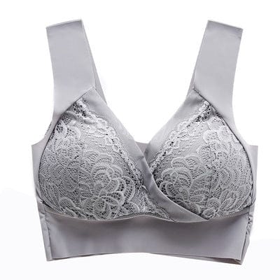 Women's Plus Size Gather Lace Bra Without Steel Ring Decompression Straps BENNYS