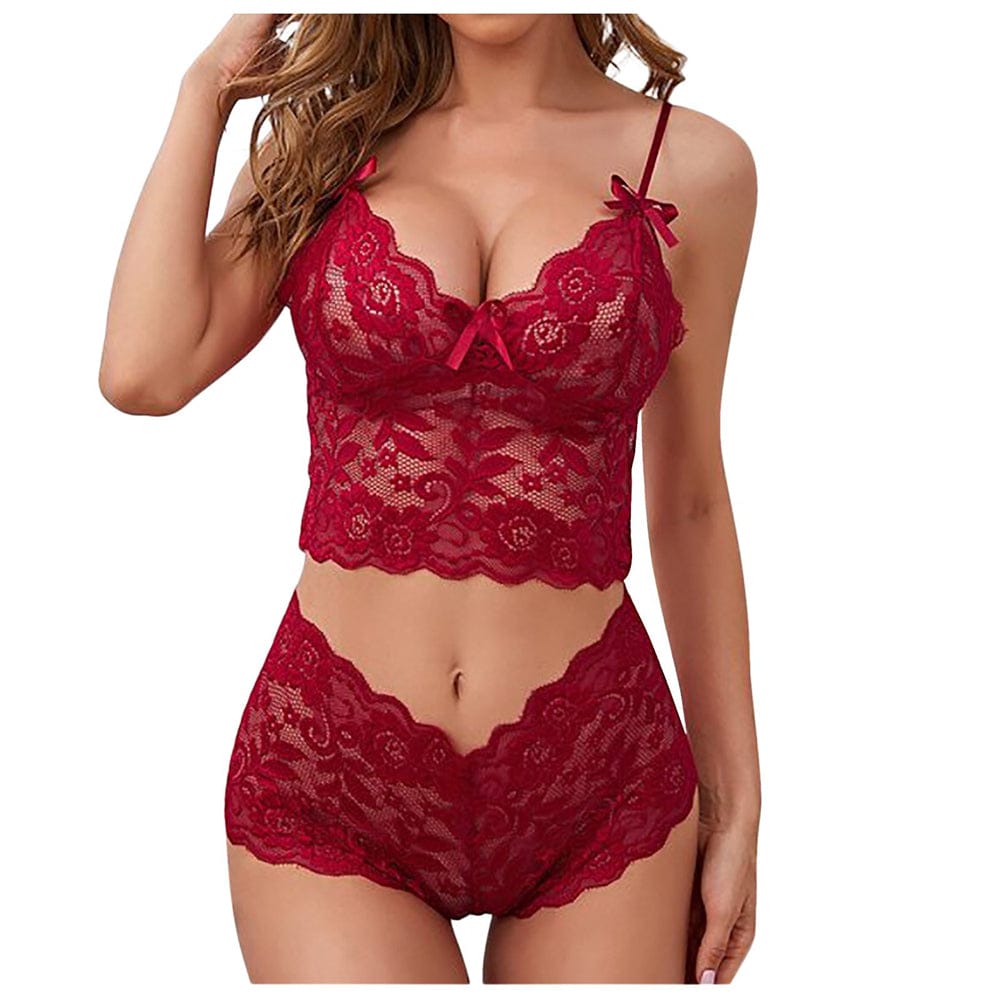 Women's See-through Lace Sling Adjustable Chest Wrap Three-point Suit BENNYS