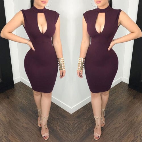 Women's Sexy Summer  Evening Solid Body-con Sleeveless Pencil Dress BENNYS