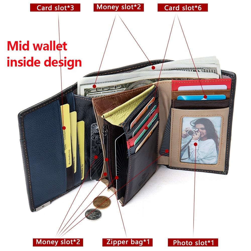 Women's Wallet Genuine Leather Patchwork Wallet for Women BENNYS