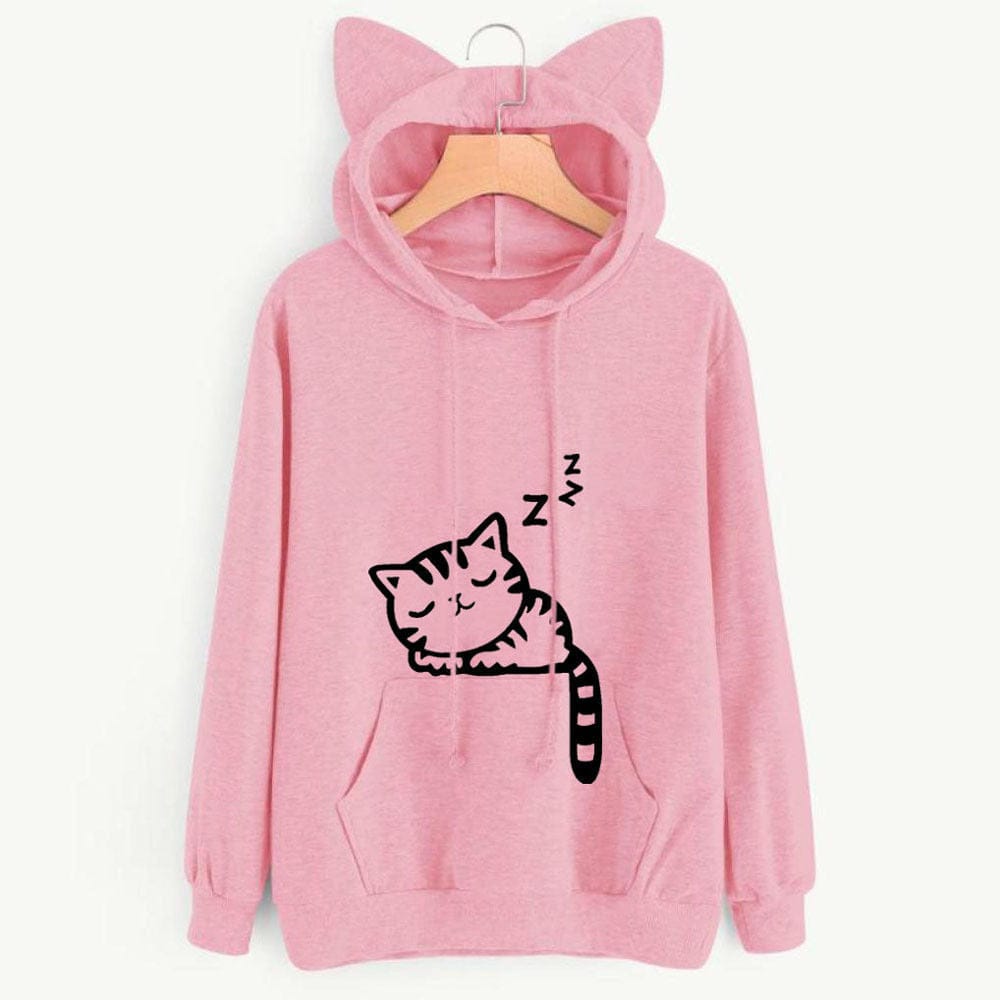 Women's loose printed hooded sweater BENNYS
