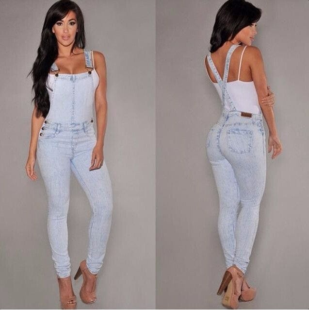 Women's ripped denim overalls BENNYS