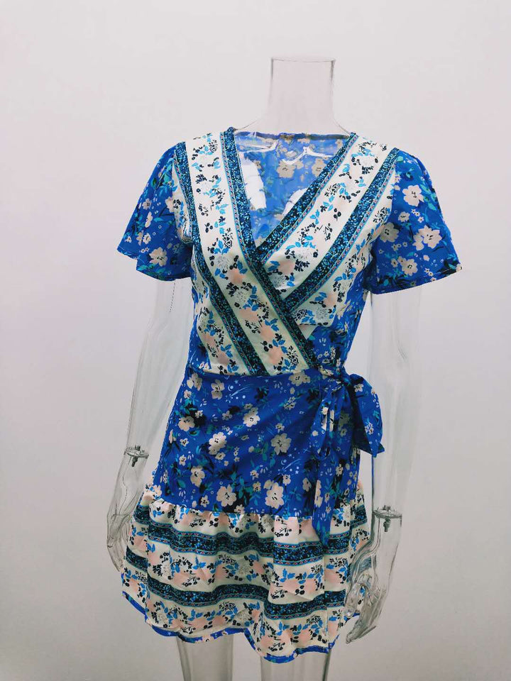 Women's summer new holiday print bohemian dress BENNYS