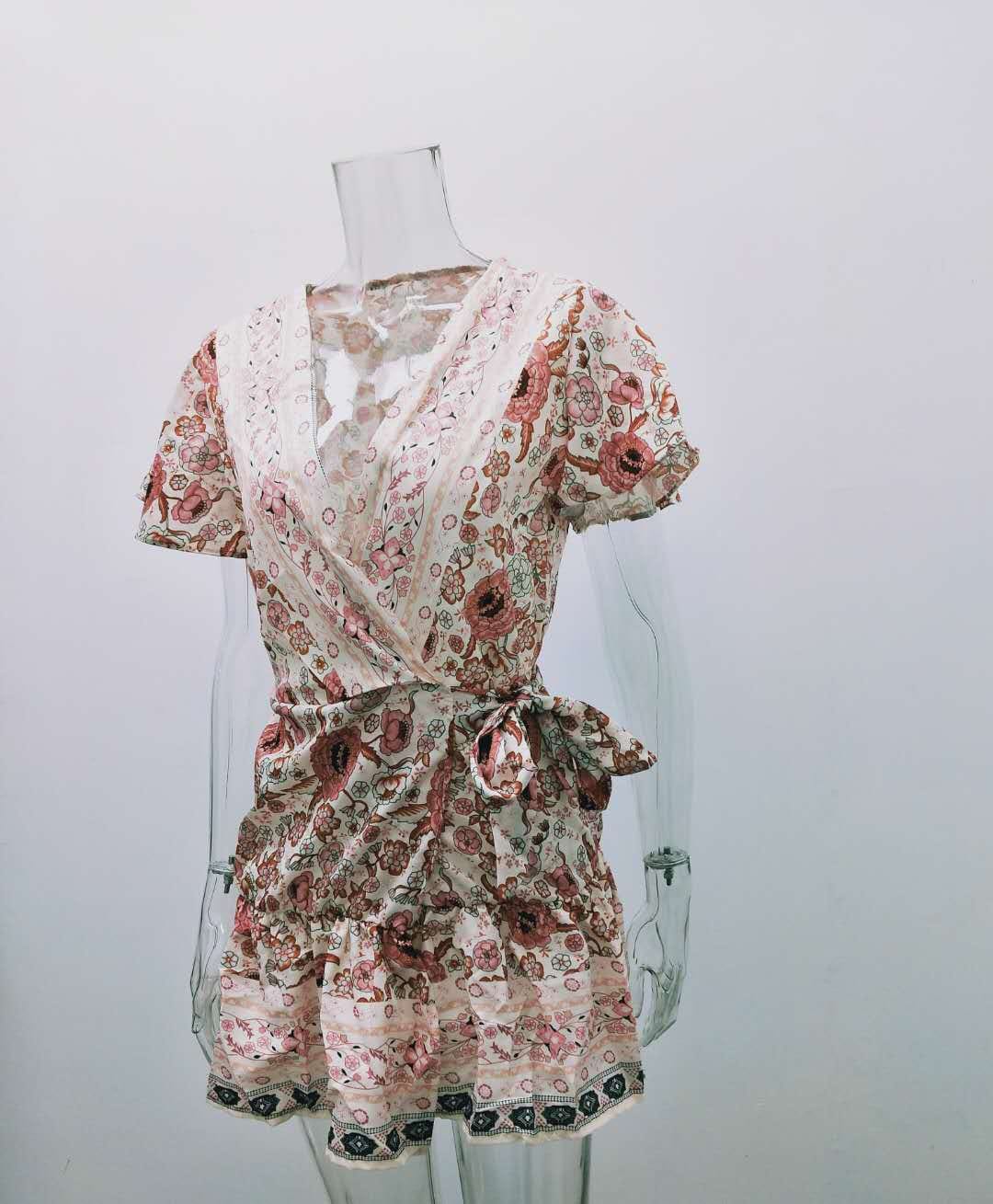 Women's summer new holiday print bohemian dress BENNYS