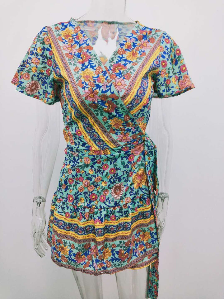 Women's summer new holiday print bohemian dress BENNYS