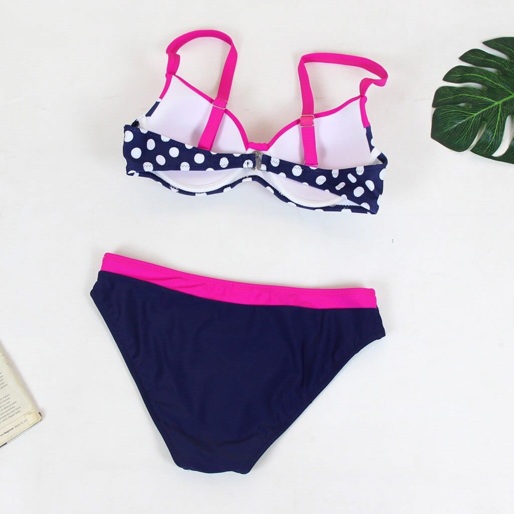 Womens Padded Push-up Bra Bikini Set Simple Solid Sexy Bathing Suit BENNYS