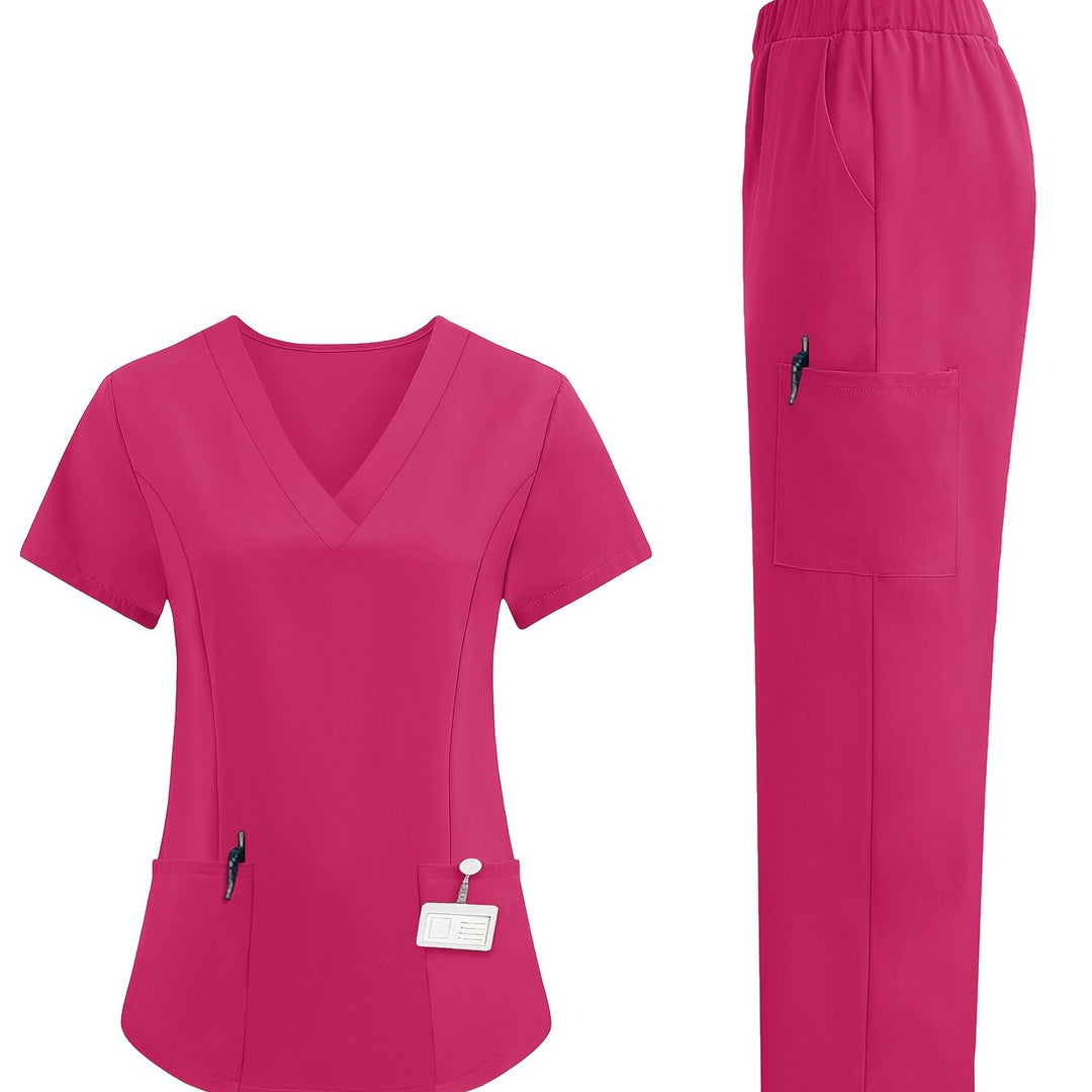 V-neck short-sleeved work clothes