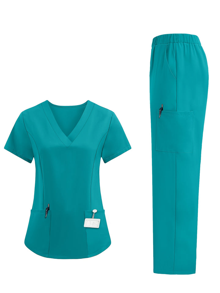 V-neck short-sleeved work clothes