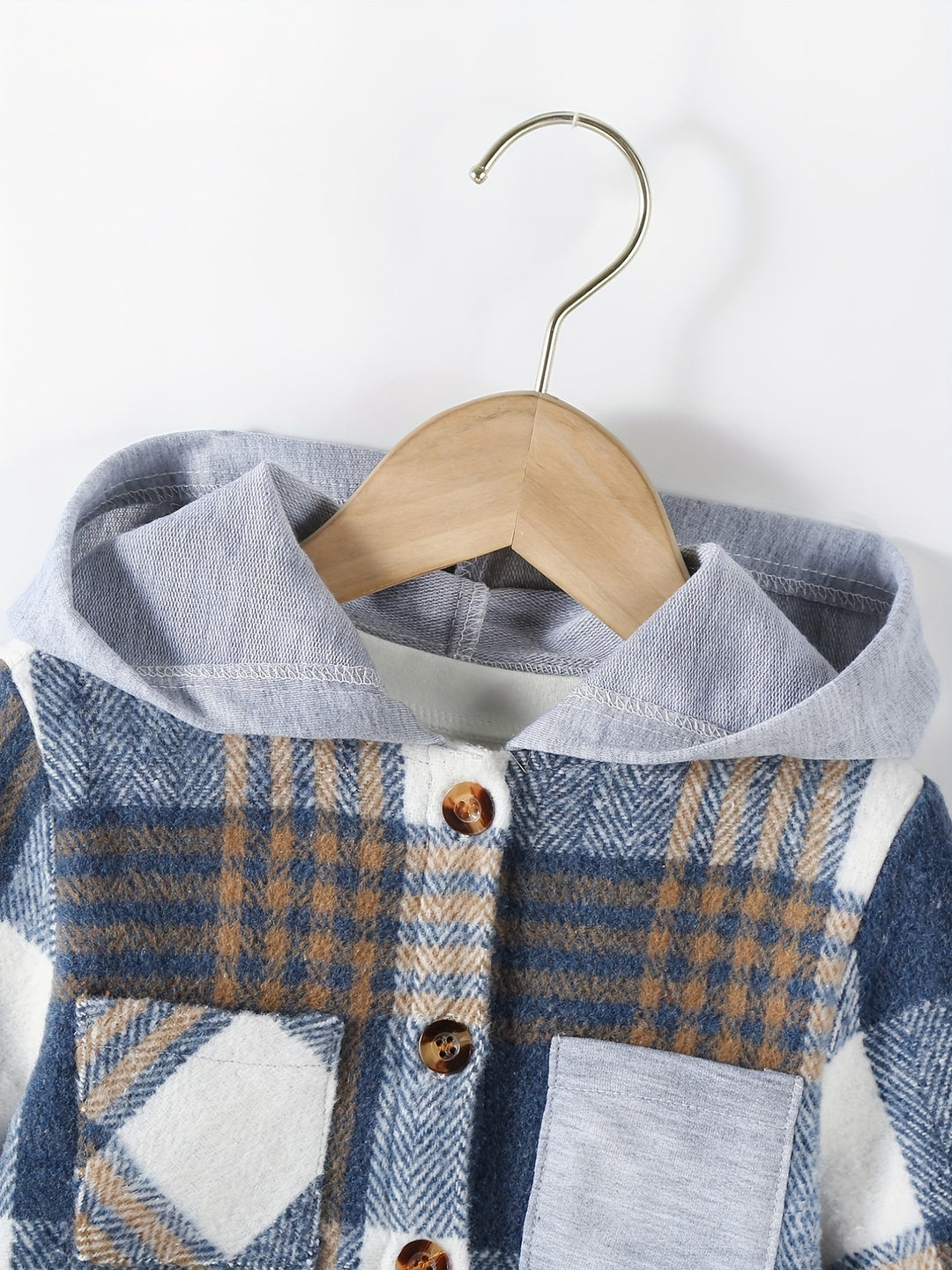 Toddler Boy Jacket Long Sleeve Plaid Coat Tops Casual Button Down Hoodie Shirts-Bennys Beauty World