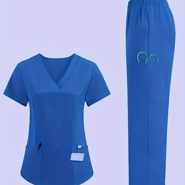 V-neck short-sleeved work clothes