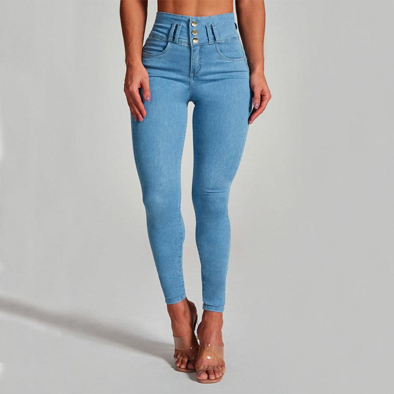 High Waist Jeans Women's Skinny Trousers Hip Lifting Pants-pants-Bennys Beauty World