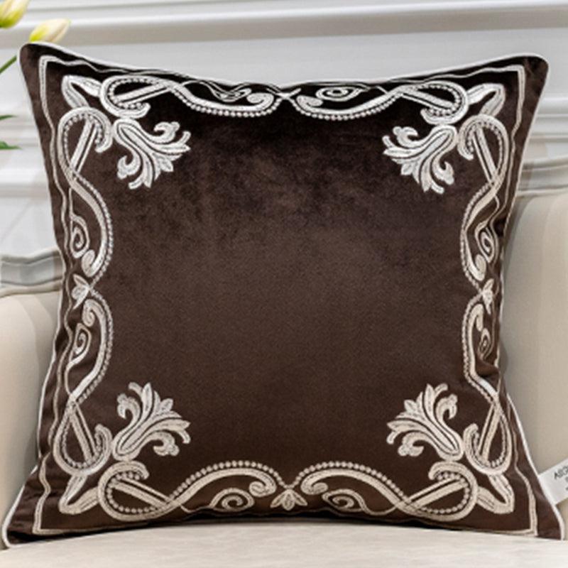 Embroidered Throw Pillow Cover