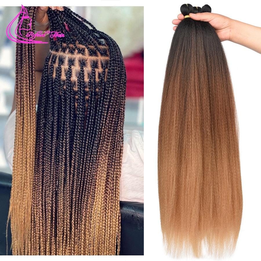 Synthetic Ombre Braids Extensions Senegal Twist Yaki Straight