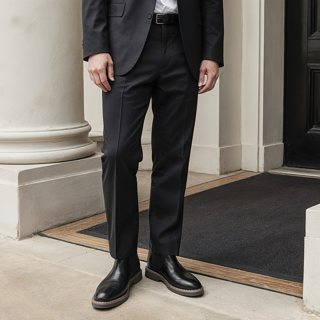 Men's Chelsea Boots - Classic Ankle Boots with Elastic Closure